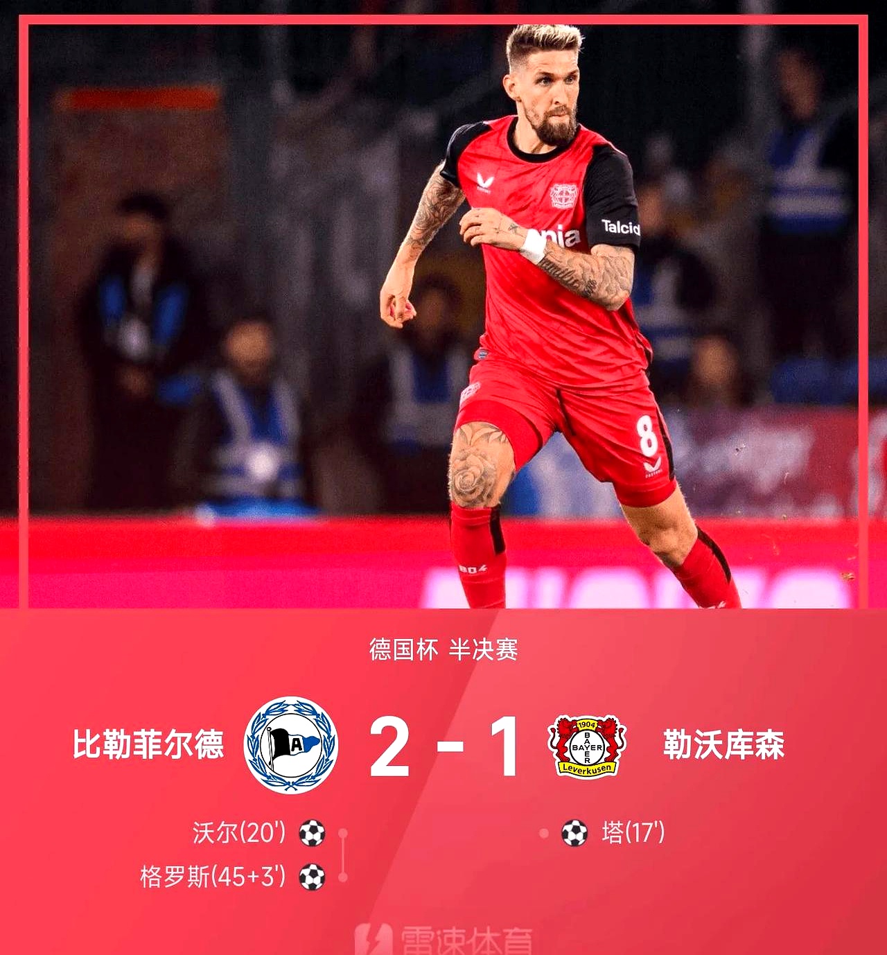 勒沃库森对抗霍芬海姆：难分胜负